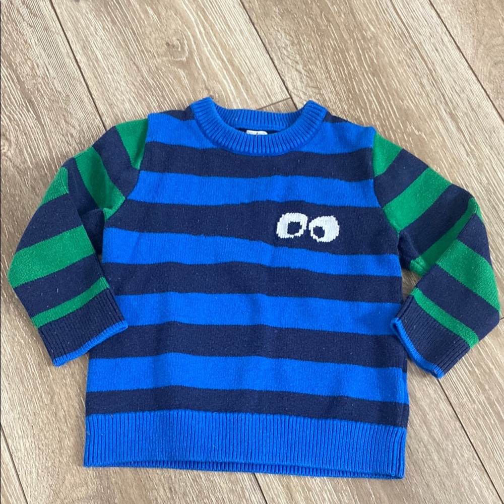 Kids Striped Blue and Green Sweater